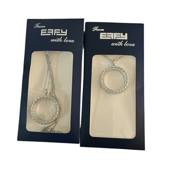 2 EFFY Locket Pendant Charm 13" Necklaces 1 NEW 1 Opened Effy With Love - Picture 1 of 9